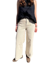 Load image into Gallery viewer, Cream Wide Leg Jeans