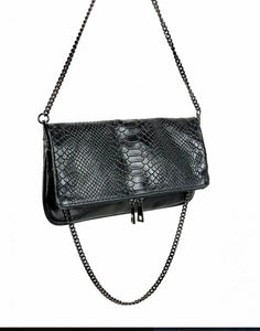 Croc Leather Clutch Handbag