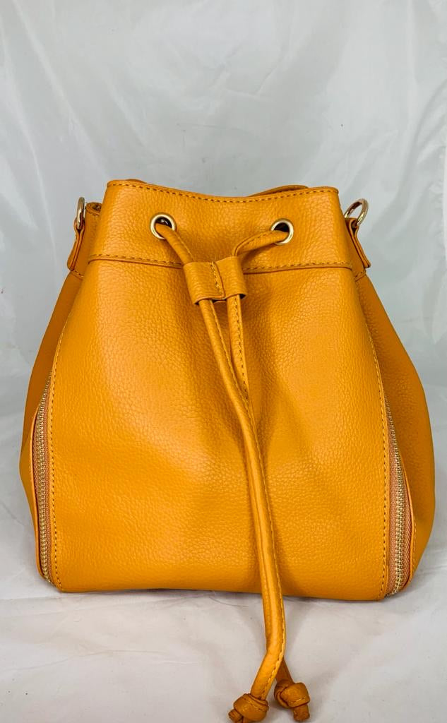 Mustard store leather bag